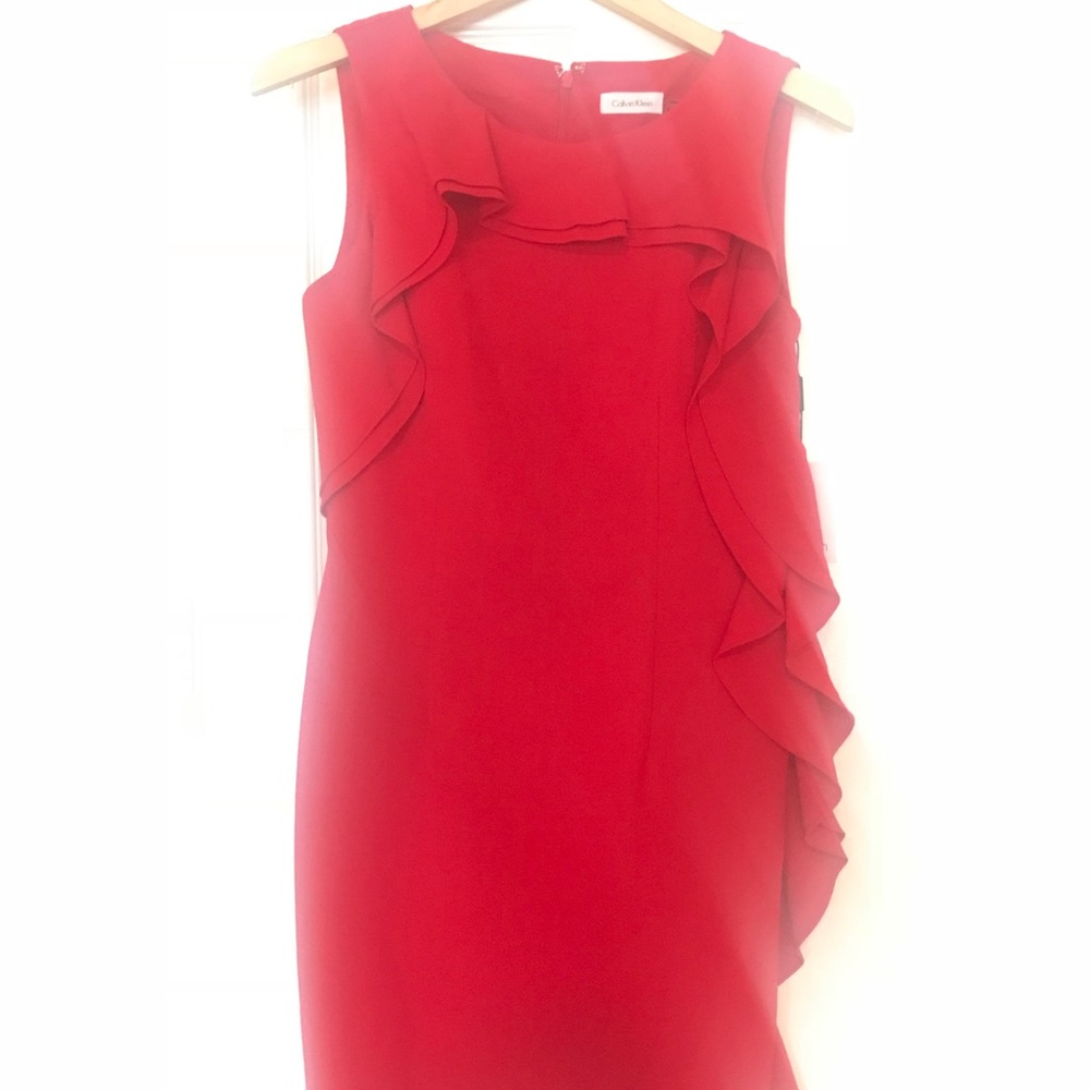 Red Calvin Klein dress